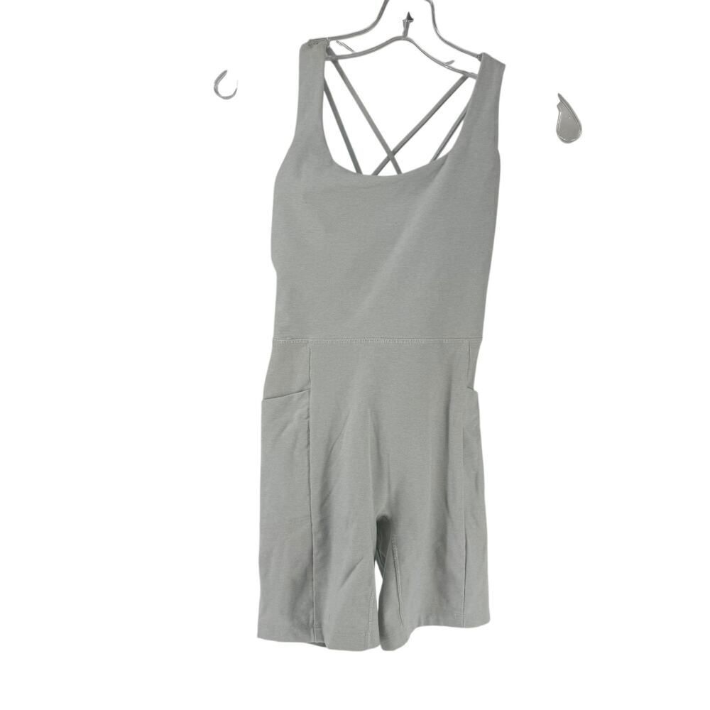 CALIA Bodysuit XS Lustralux Scoop Short 5 In Pale Calming Heather Green
